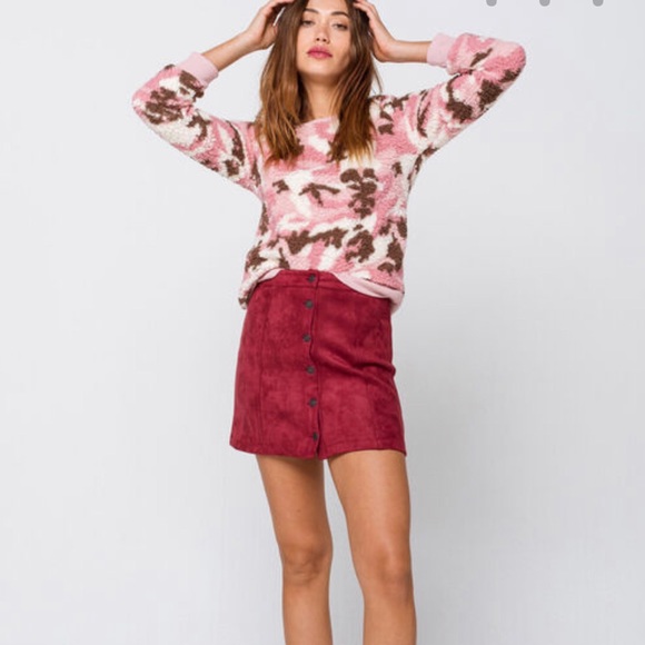 Full Tilt Pink Camo Teddy sweatshirt Sz M - Picture 2 of 10